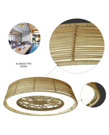 INDONESIA MINI * PLAFÓN / VENTILADOR - RATAN
